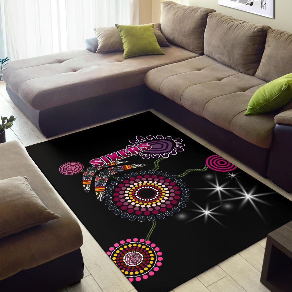 Sydney Area Rug Sixers Indigenous - Black - Vibe Hoodie Shop