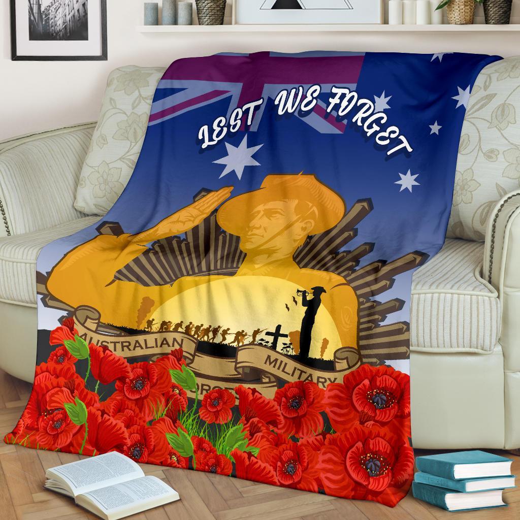 Premium Blanket - Australia ANZAC Day 2020 And Soldiers - Vibe Hoodie Shop