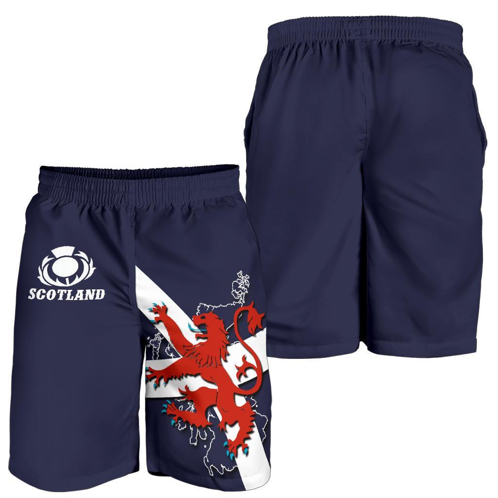 Scotland Rugby Men Shorts Lion Rampant with Thistle - Vibe Hoodie Shop