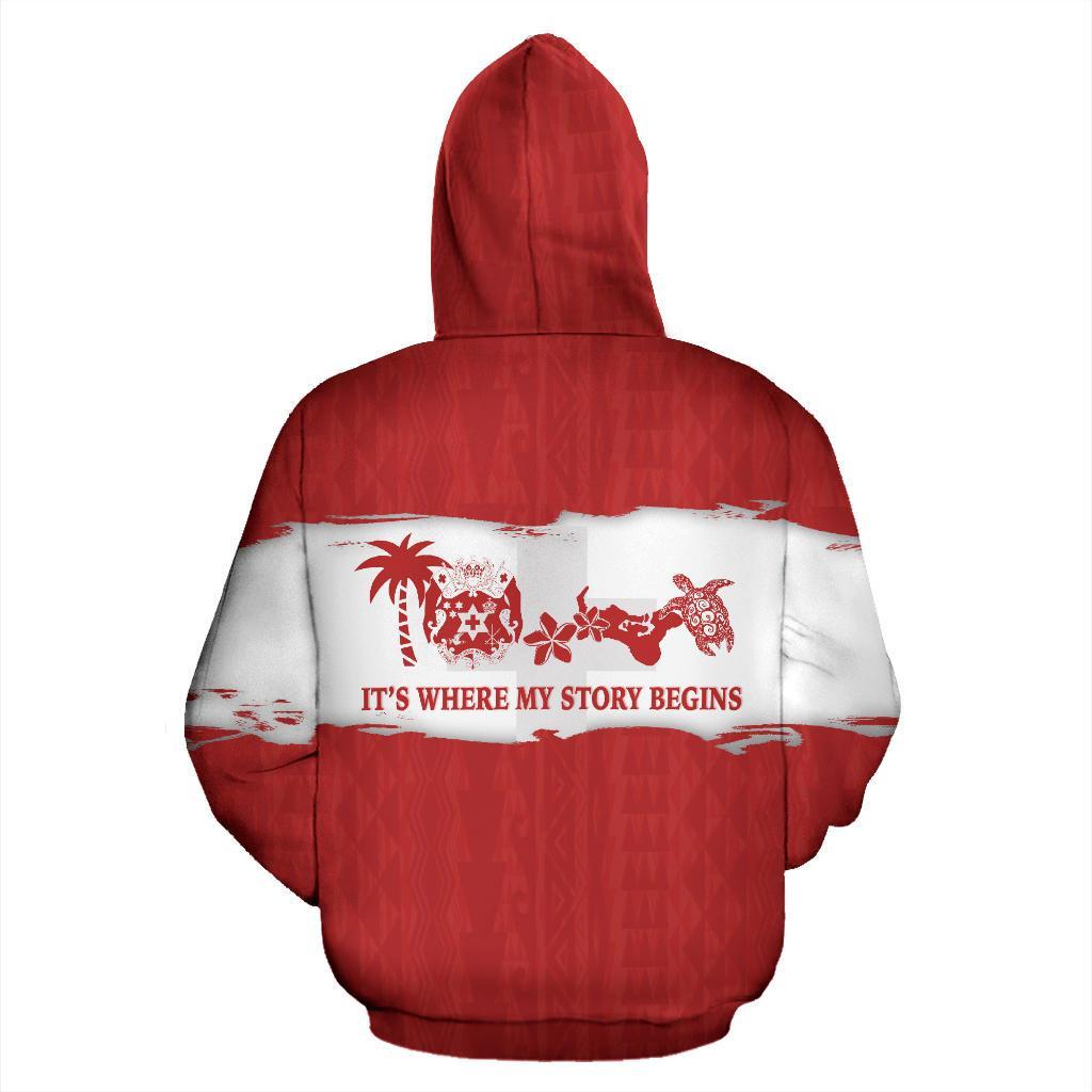 Tonga Where My Story Begins Hoodie Red - Vibe Hoodie Shop