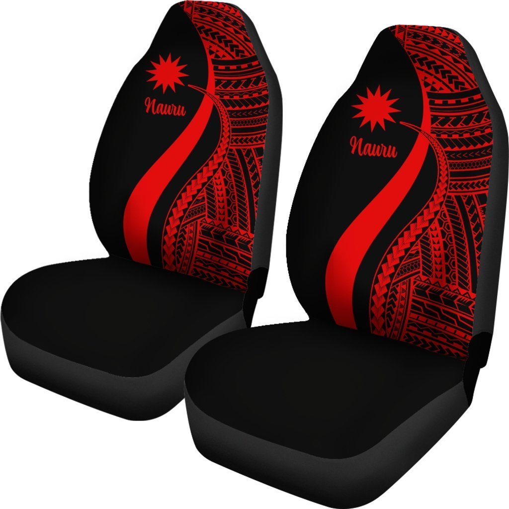 Nauru Car Seat Covers - Red Polynesian Tentacle Tribal Pattern - Vibe Hoodie Shop
