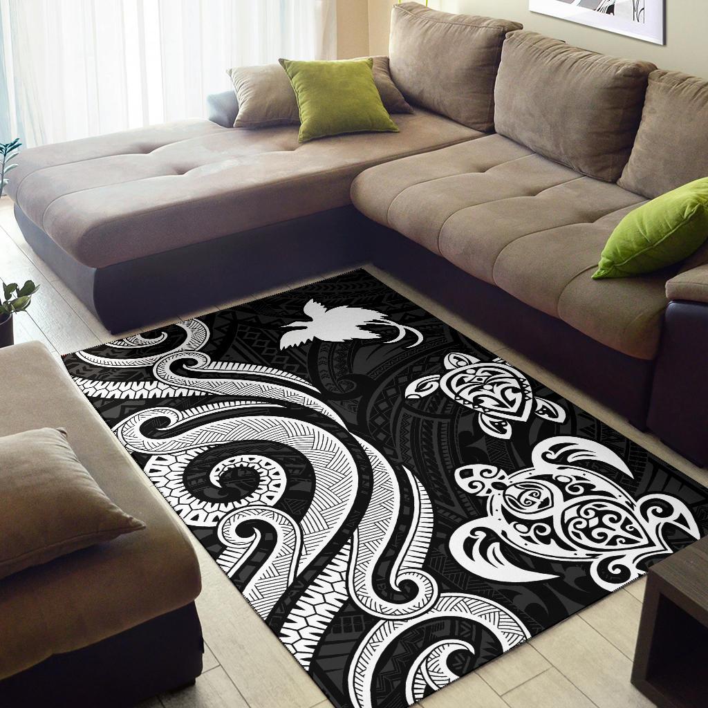 Papua New Guinea Area Rug - White Tentacle Turtle - Vibe Hoodie Shop
