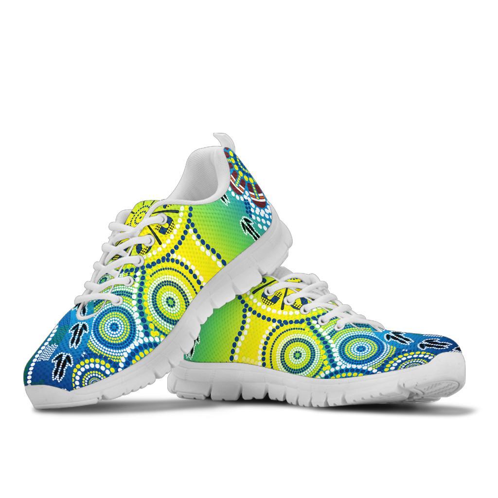 Aboriginal Sneakers - Dot Painting Indigenous Circle Patterns - Vibe Hoodie Shop