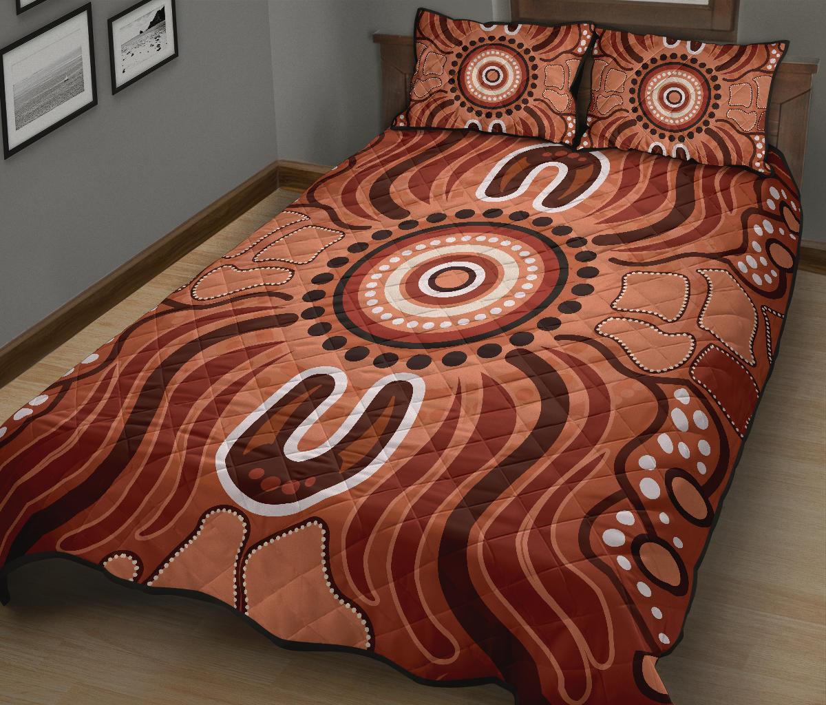 Aboriginal Quilt Bed Set - Indigenous Art Patterns Ver02 - Vibe Hoodie Shop