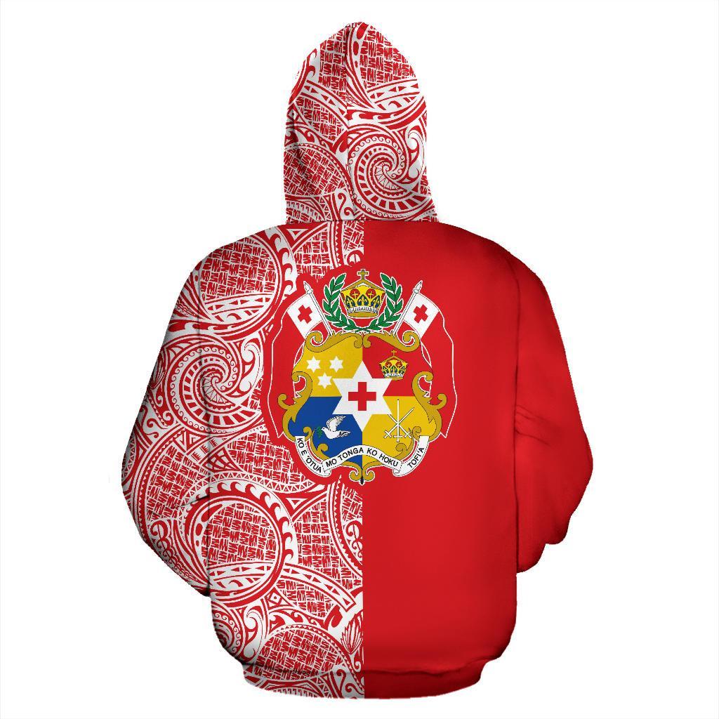 Zip Up Hoodie Tonga - Half Style Polynesian - Vibe Hoodie Shop