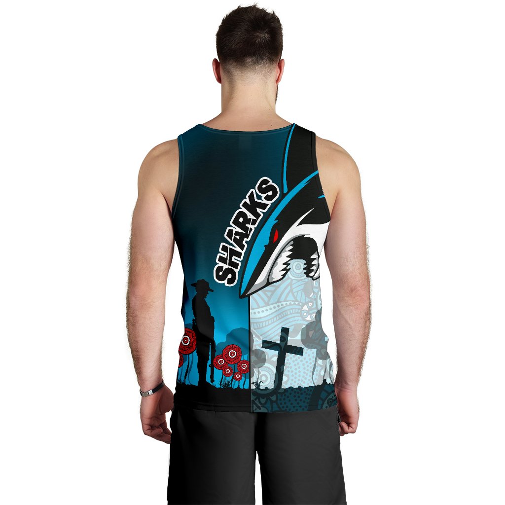 Sharks Men's Tank Top Cronulla ANZAC Day - Vibe Hoodie Shop