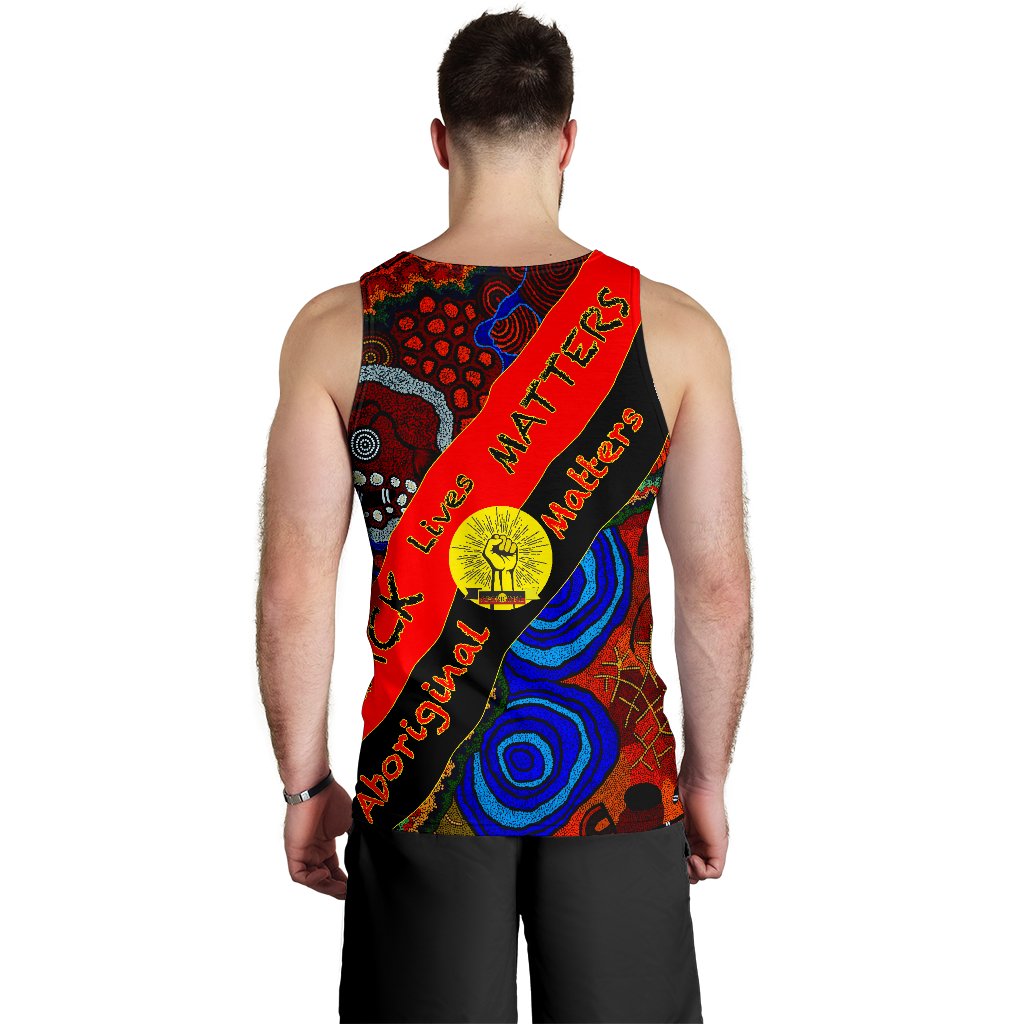 Men's Tank Top - Black Lives Matter and Aboriginal Patterns - Vibe Hoodie Shop