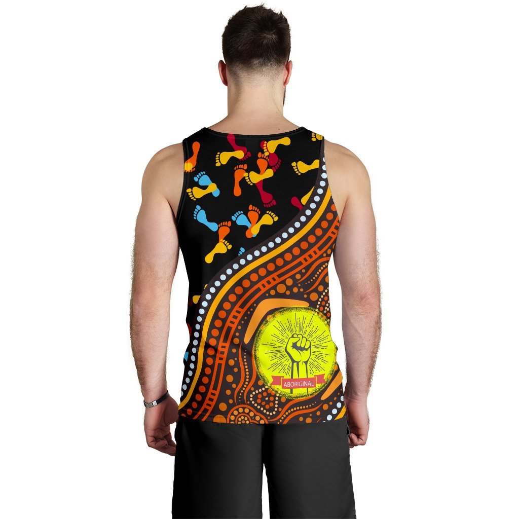 (Custom) Men's Tank Top - Aboriginal Style and Flag, Dot Painting - Vibe Hoodie Shop