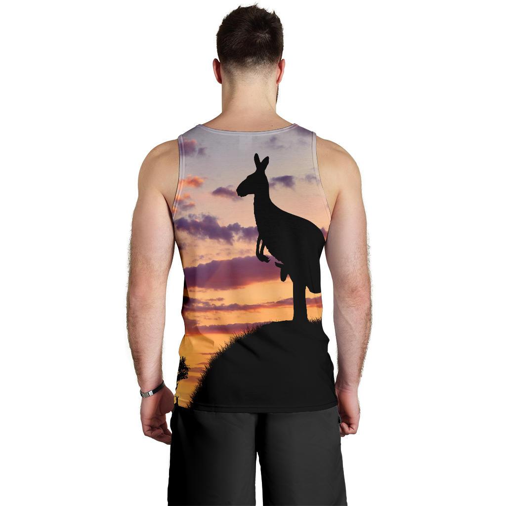 Men Tank Top - Kangaroo Mens Tank Sunset Ver06 - Vibe Hoodie Shop