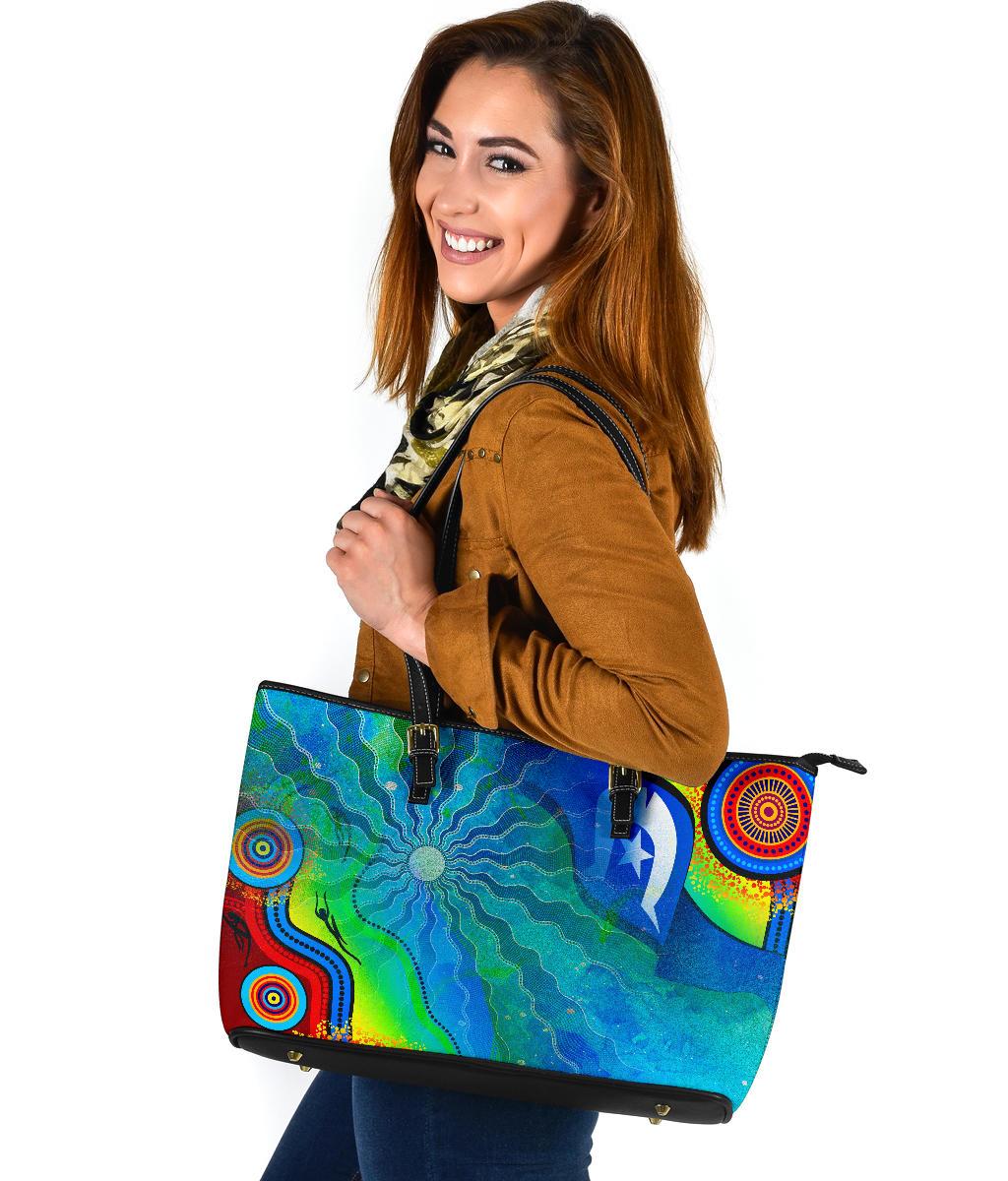 leather-tote-bag-torres-strait-islanders-flag-with-aboriginal-patterns-bag