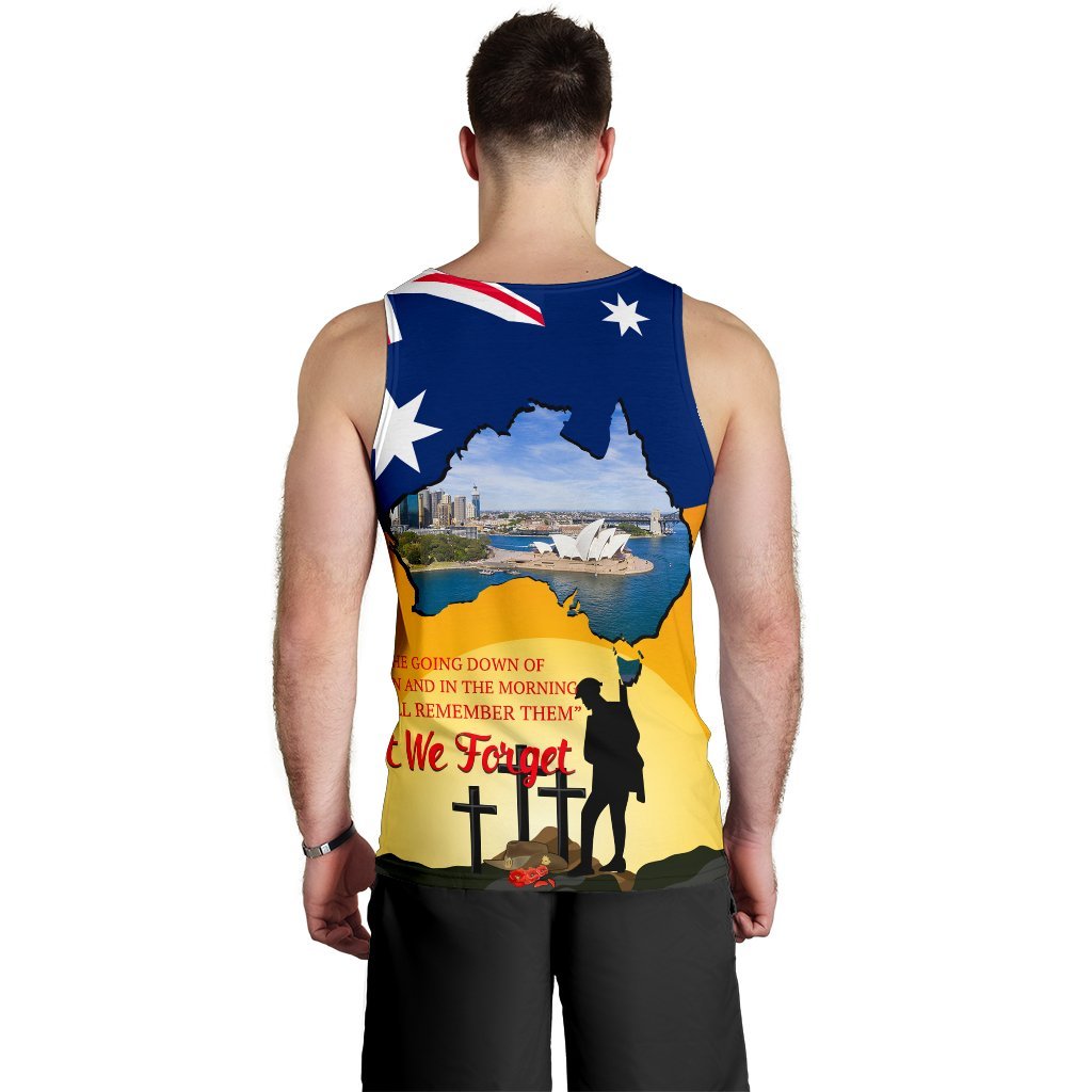 ANZAC Day Men's Tank Top - Today's Peace Is Yesterday's Sacrifice - Vibe Hoodie Shop