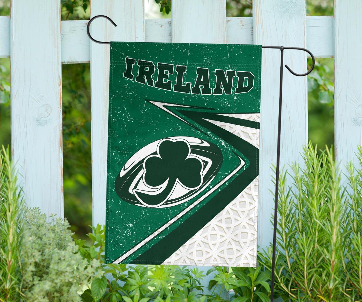 Ireland Rugby Flag - Celtic Shamrock and Rugby Ball - Vibe Hoodie Shop