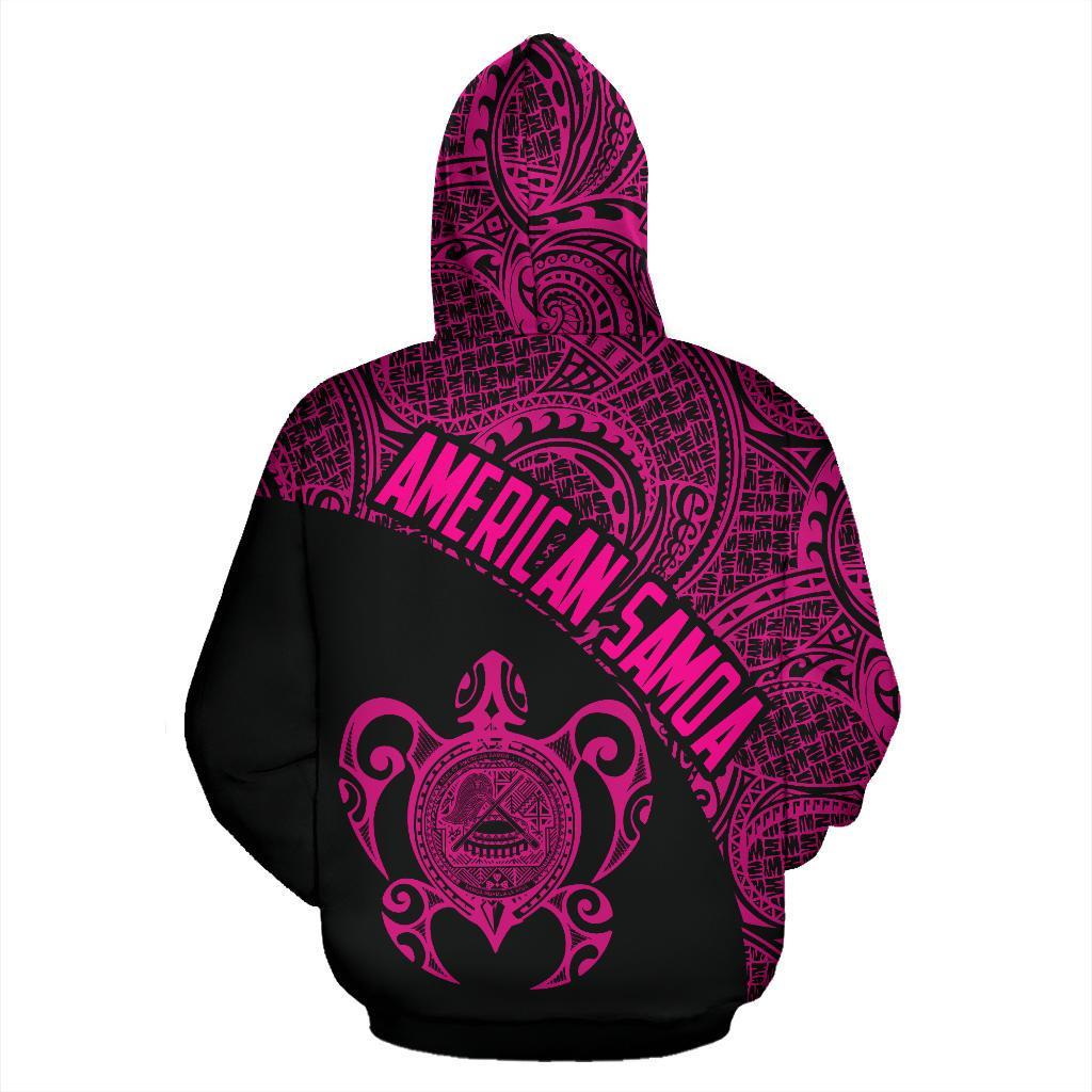 American Samoa Polynesian Hoodie Coat Of Arms In Turtle Pink - Vibe Hoodie Shop