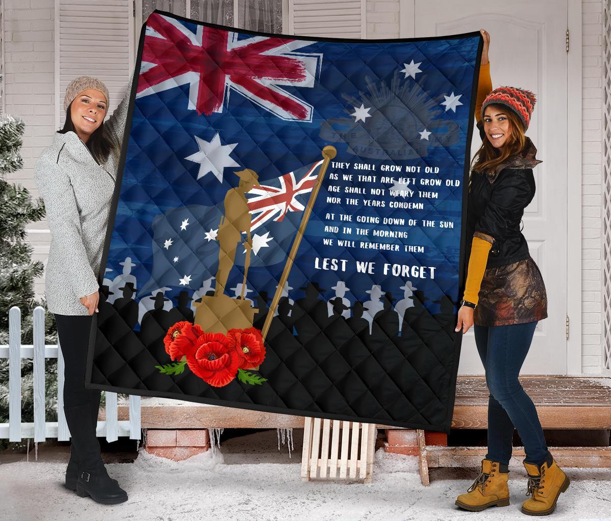 ANZAC Premium Quilt - Always Remember Australian ANZAC Day - Vibe Hoodie Shop