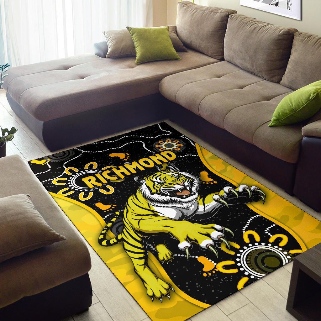 Richmond Football Area Rug Tigers ANZAC Day Unique Indigenous - Vibe Hoodie Shop