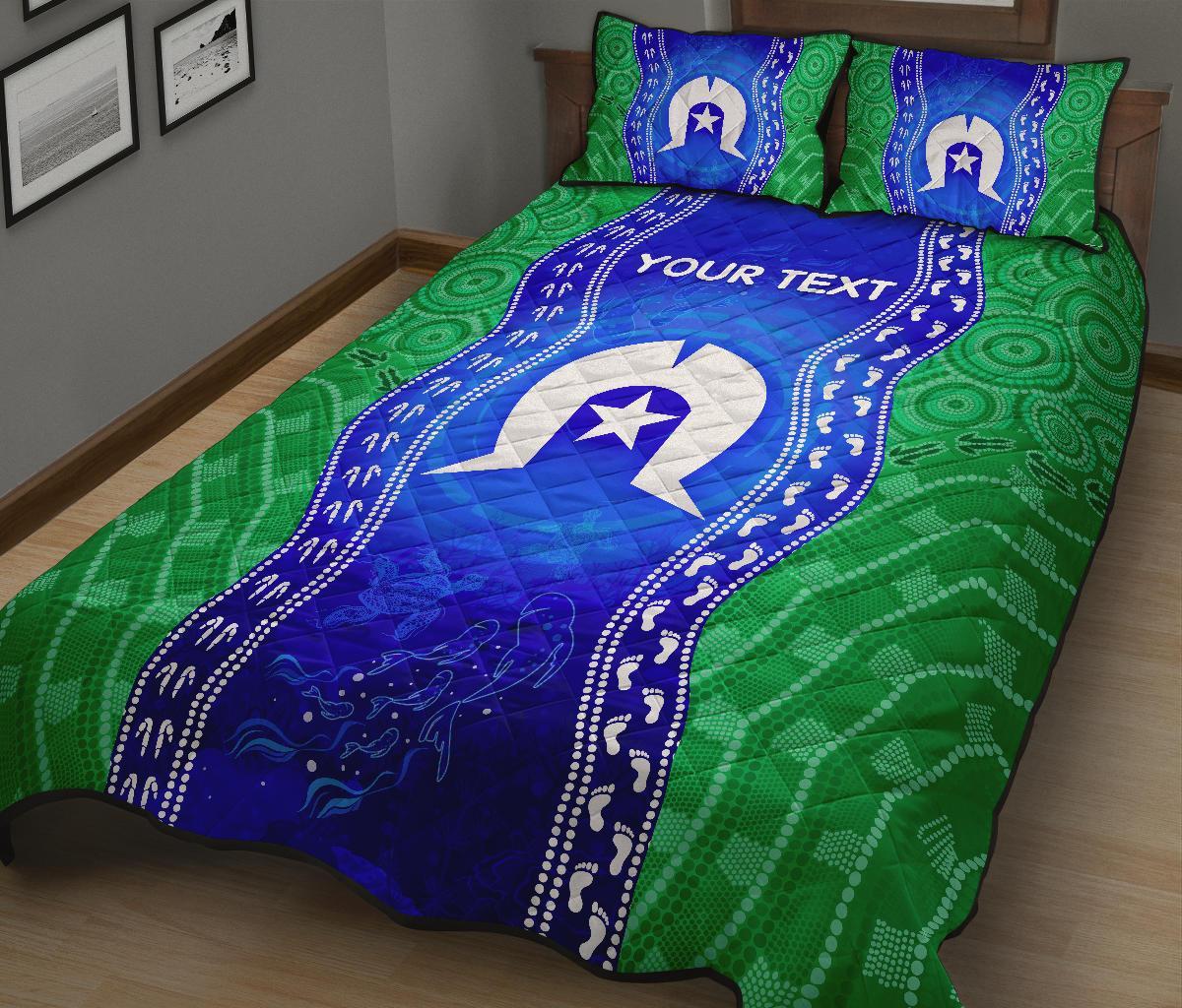 Custom Torres Strait Islanders Quilt Bed Set - Torres Symbol With Aboriginal Patterns - Vibe Hoodie Shop