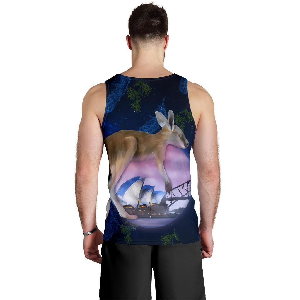 Men Tank Top - Kangaroo Mens Tank Dream Sydney Opera - Vibe Hoodie Shop