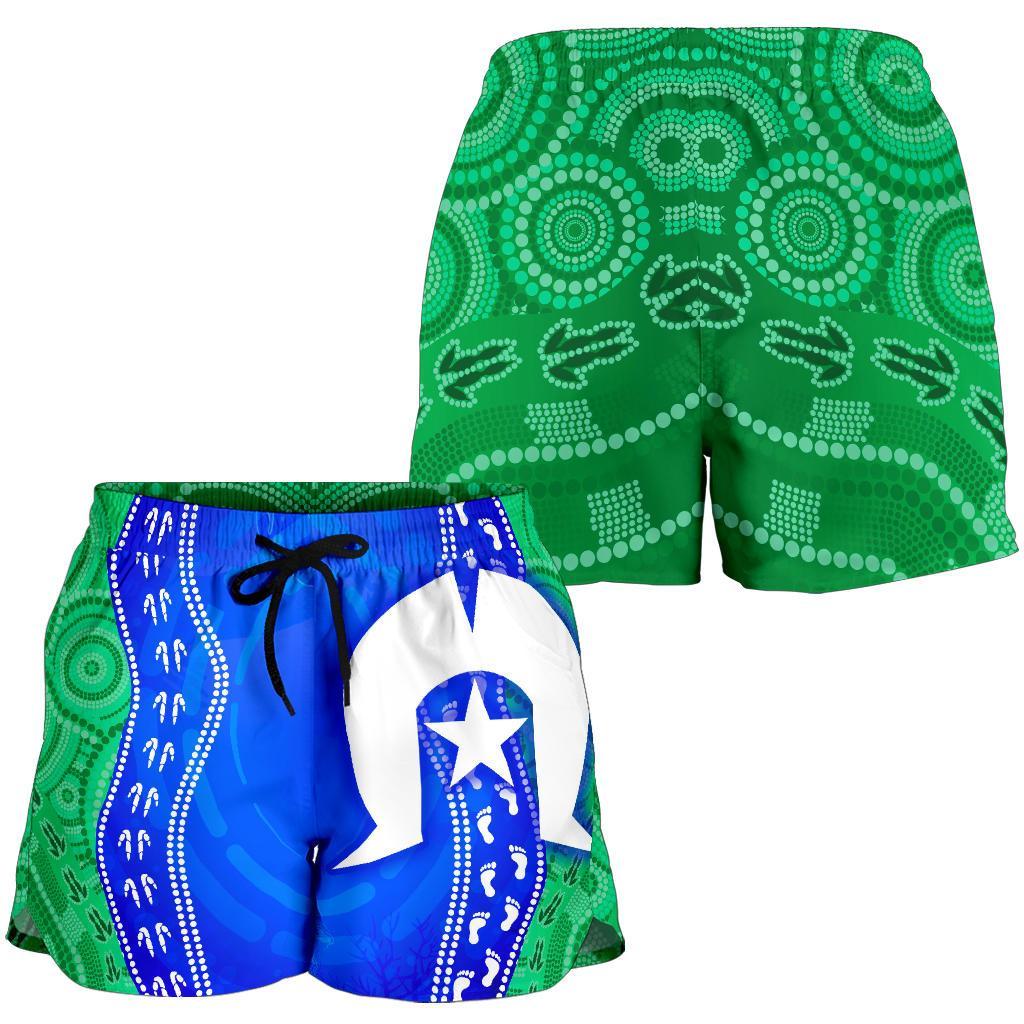 torres-strait-islanders-womens-shorts-torres-symbol-with-aboriginal-patterns