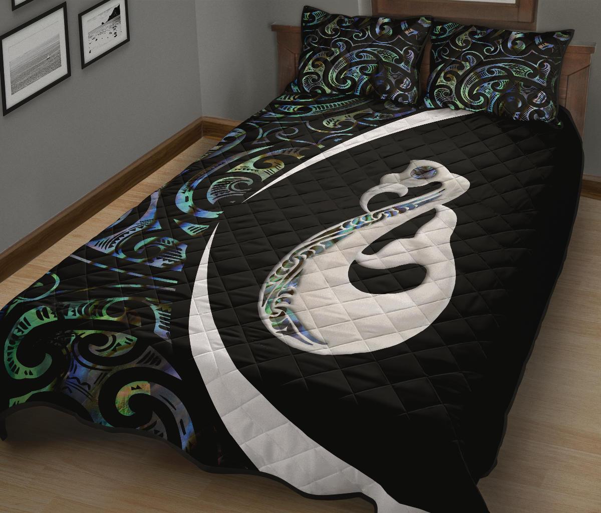 New Zealand Maori Manaia Paua Shell Quilt Bed Set - Circle Style - Vibe Hoodie Shop