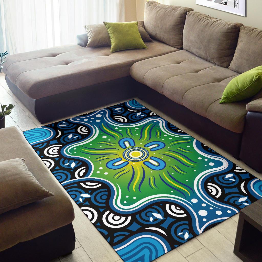 Aboriginal Area Rug - Indegenous Dot Painting Art - Vibe Hoodie Shop