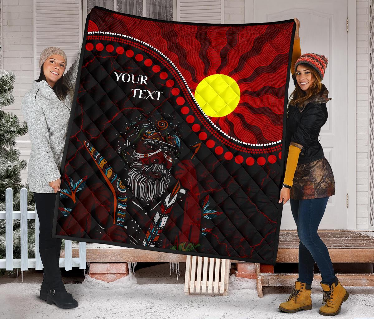Custom Aboriginal Premium Quilt - Indigenous People And Sun - Vibe Hoodie Shop