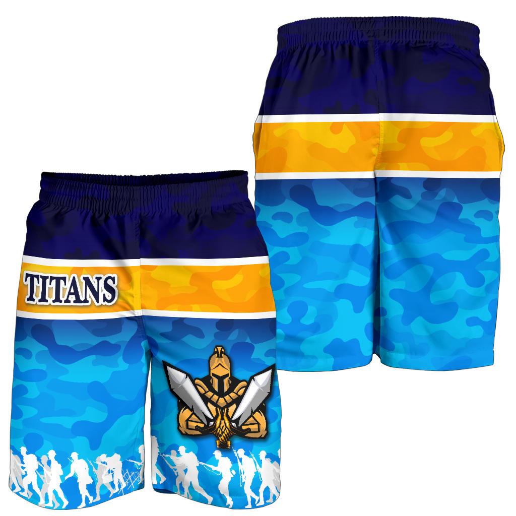 Gold Coast Men Shorts Titans Gladiator ANZAC Day 2021 Version - Camouflage - Vibe Hoodie Shop