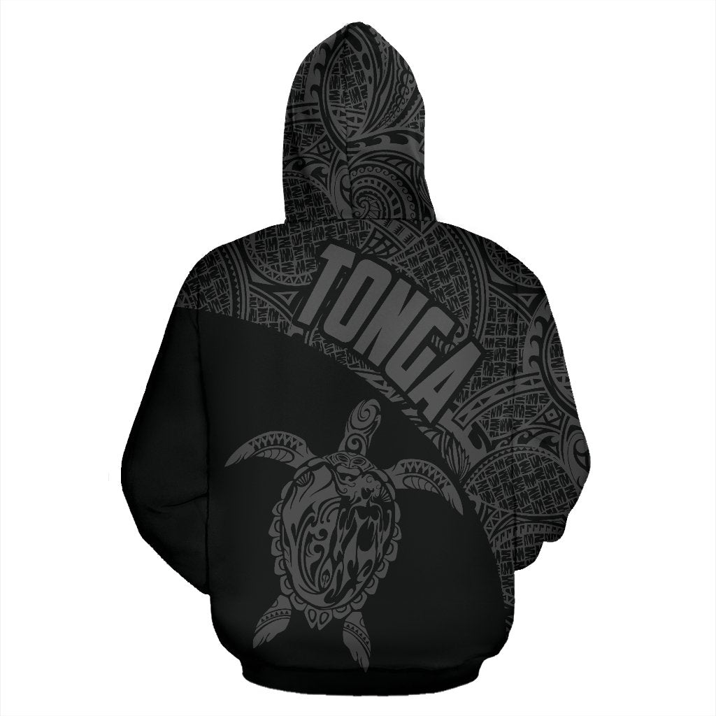 Zip Up Hoodie Tonga Turtle Mermaid Polynesian Wave - Gray Version - Vibe Hoodie Shop