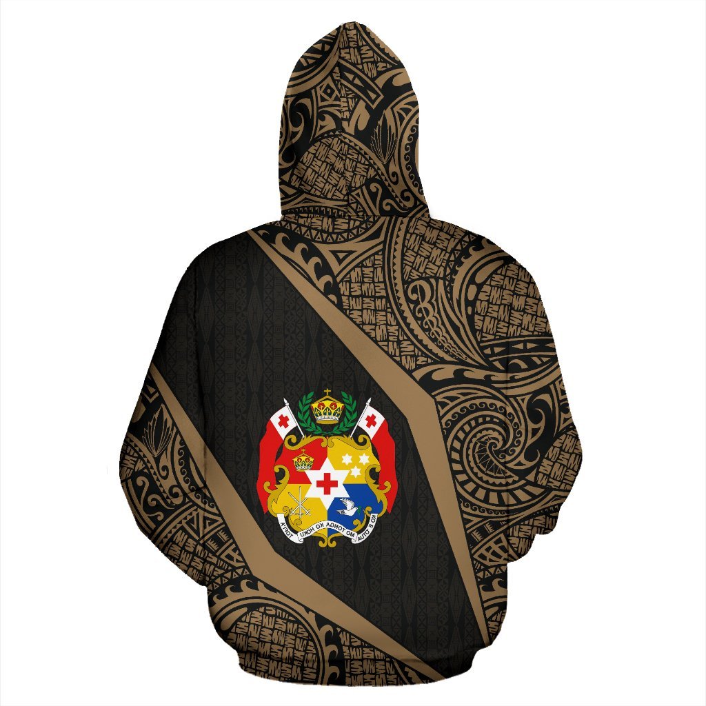 Hoodie Tonga Polynesian Coat Of Arms - Gold - Vibe Hoodie Shop