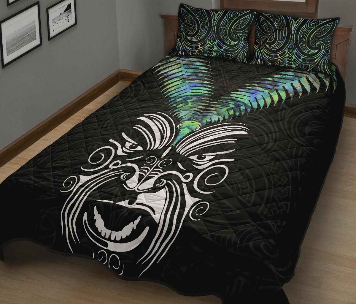 New Zealand Maori Moko Quilt Bed Set Paua Shell - Vibe Hoodie Shop