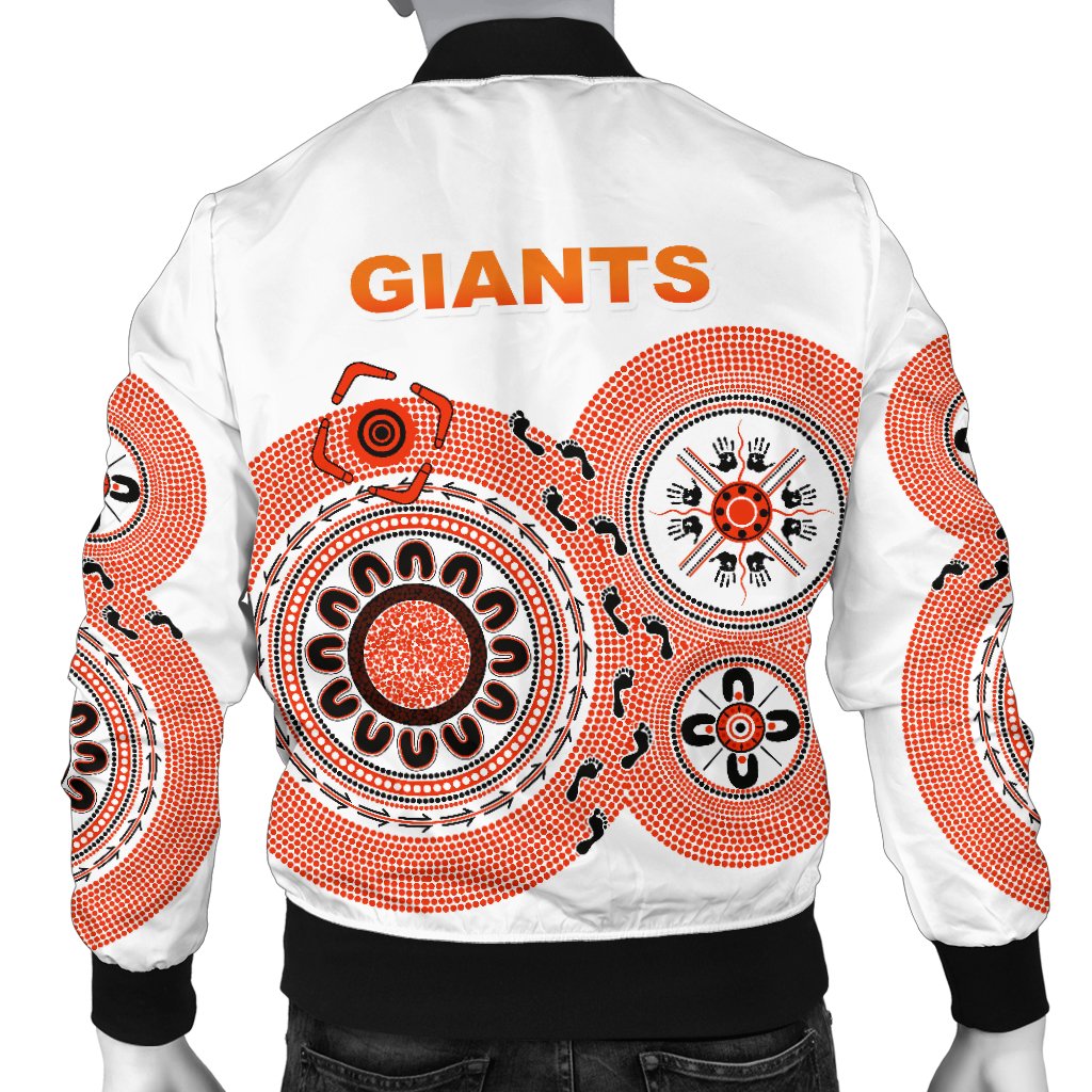 GWS Giants Men's Bomber Jacket Simple Indigenous - Vibe Hoodie Shop