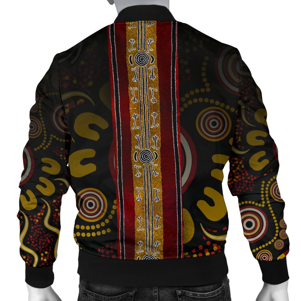 Men Bomber jacket - Aboriginal Dot Panting Art Stripe Lines - Vibe Hoodie Shop