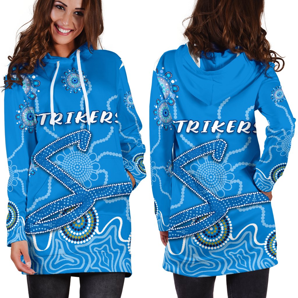 Adelaide Strikers Women Hoodie Dress Indigenous Blue Energy - Vibe Hoodie Shop