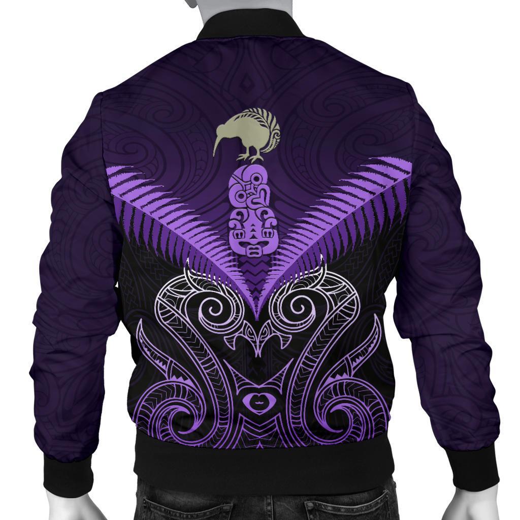 Maori Manaia New Zealand Men Bomber Jacket Purple - Vibe Hoodie Shop