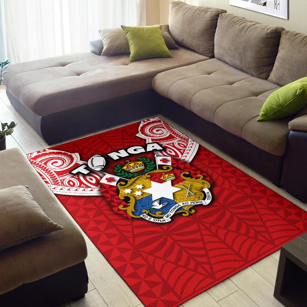 (Custom Personalised) Tonga Rugby Area Rug Royal Style - Vibe Hoodie Shop