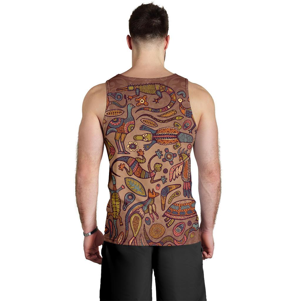 Men Tank Top - Aboriginal Patterns Mens Tank Animal Art - Vibe Hoodie Shop