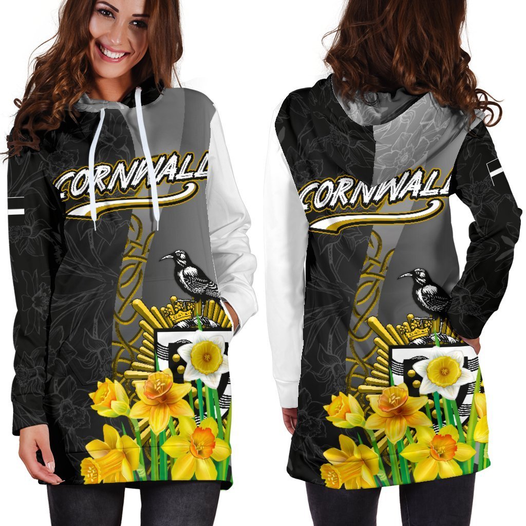 Cornwall Celtic Hoodie Dress - Daffodil With Seal - Vibe Hoodie Shop