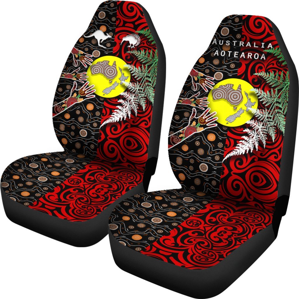 New Zealand Australia Car Seat Covers - Maori Aboriginal - Vibe Hoodie Shop