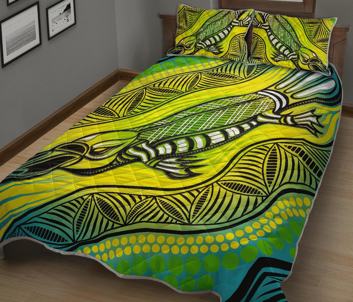 Quilt Bed Set - Aboriginal Platypus - Vibe Hoodie Shop