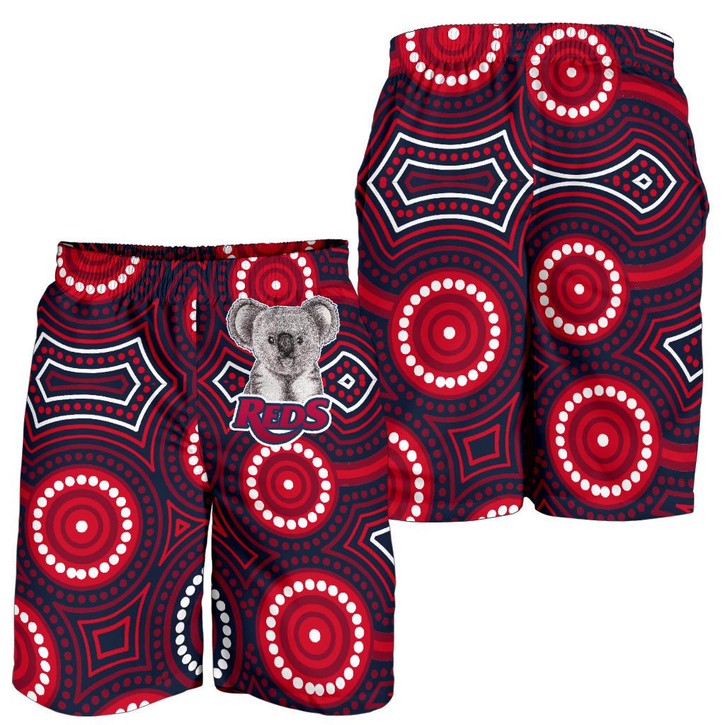 Reds Rugby Australian Men Shorts Simple Indigenous Queensland - Vibe Hoodie Shop