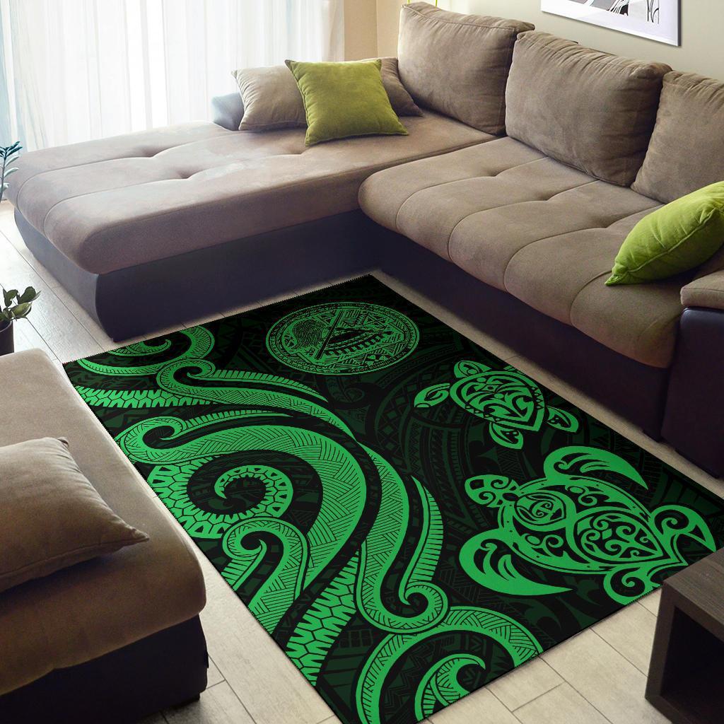 American Samoa Area Rug - Green Tentacle Turtle - Vibe Hoodie Shop