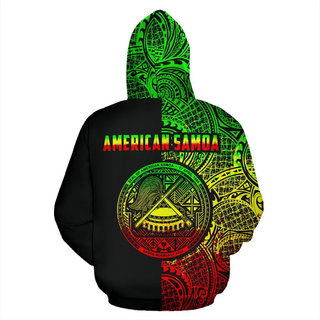 American Samoa Zip - Up Hoodie Coat Of Arms - Half Style - Vibe Hoodie Shop