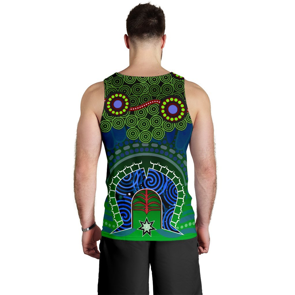 Torres Strait Men's Tank Top - Dhari And Dot Patterns - Vibe Hoodie Shop