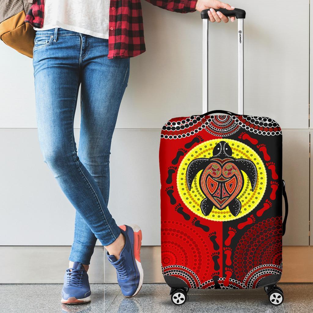 Luggage Covers - Aboriginal Dot Painting Luggage Covers Turtle - Vibe Hoodie Shop