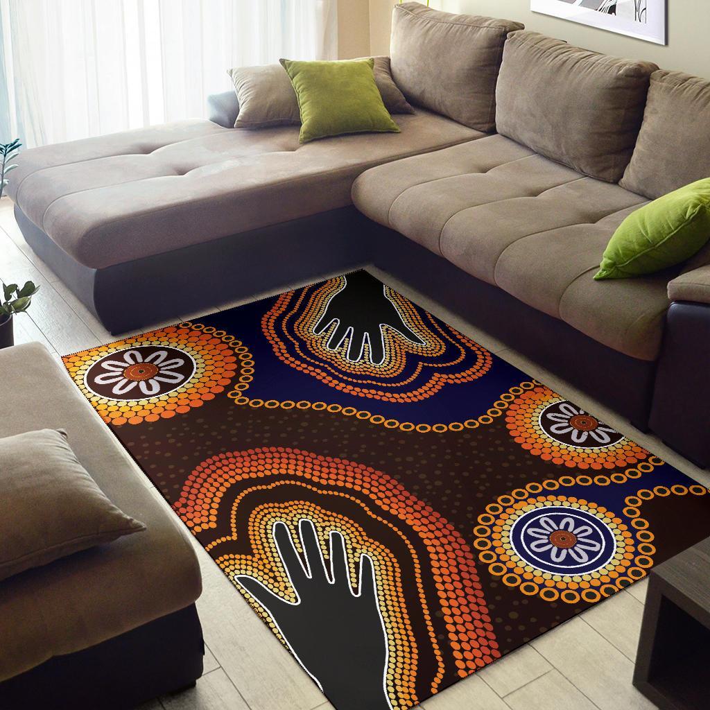 Area Rug - Aboriginal Dot Art Painting With Hand - Vibe Hoodie Shop