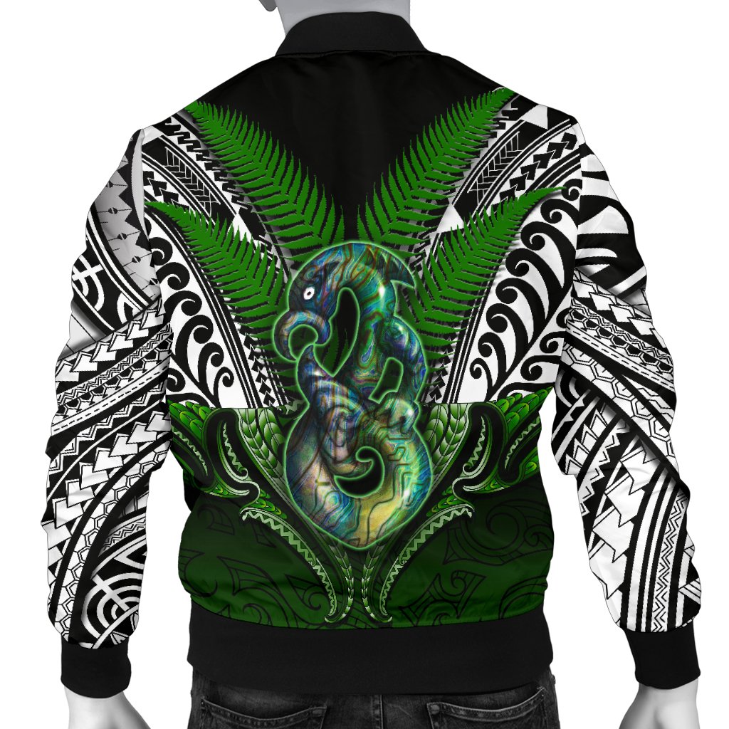 Manaia Mythology Men Bomber Jacket Silver Fern Maori Tattoo - Vibe Hoodie Shop