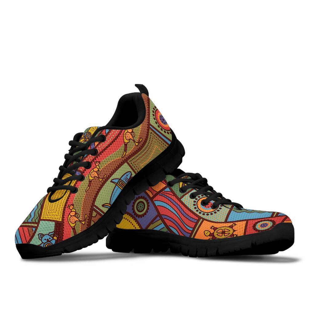 Sneakers - Aboriginal Art With Animals - Vibe Hoodie Shop