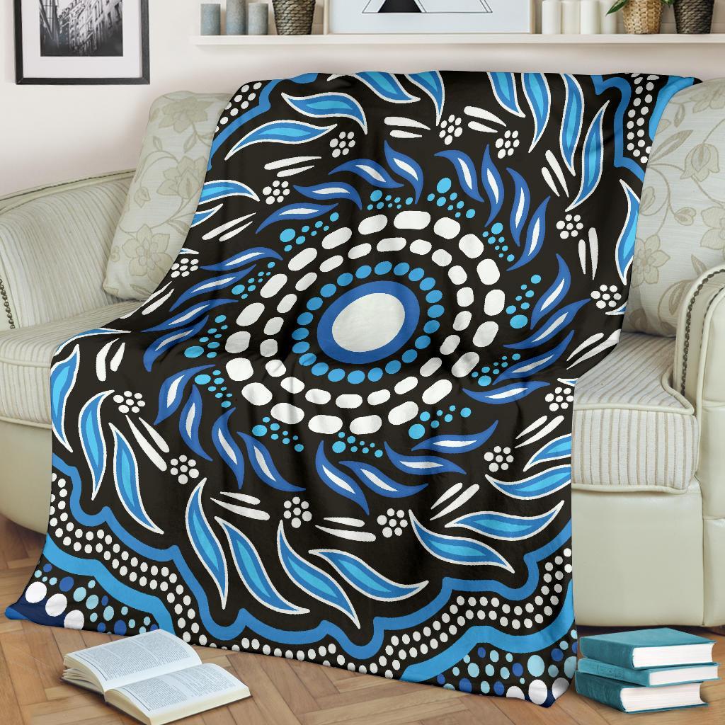 Aboriginal Premium Blanket - Indegenous Dot Painting Art - Vibe Hoodie Shop