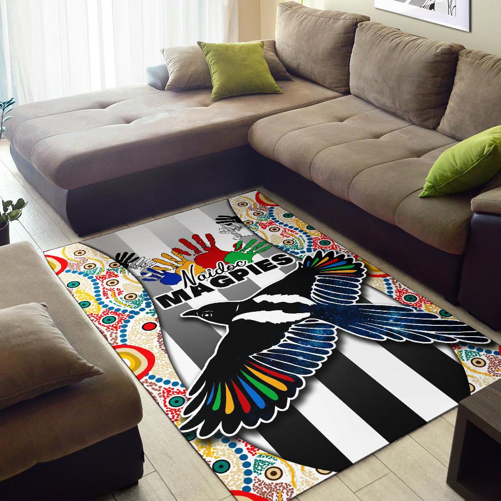 Magpies NAIDOC Week Area Rug Collingwood Modern Style - Vibe Hoodie Shop