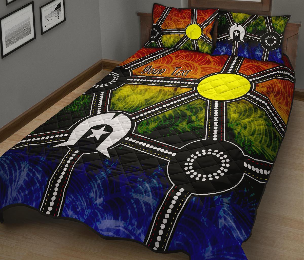 Custom NAIDOC Week 2021 Quilt Bed Set, Aboriginal Geometric Style - Vibe Hoodie Shop