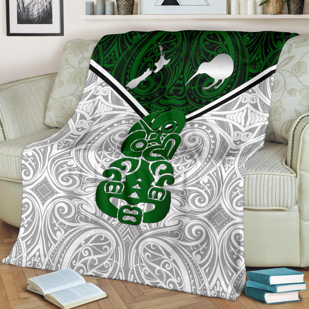 New Zealand Maori Rugby Premium Blanket Pride Version - White - Vibe Hoodie Shop